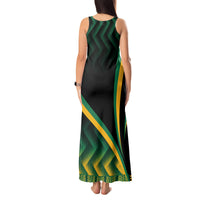 Jamaica Tank Maxi Dress Kente Pattern Basic - Black - Wonder Print Shop