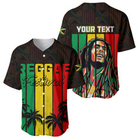 Personalised Jamaica Baseball Jersey Reggae Festival Legend Bob Abstract Portrait LT7 - Wonder Print Shop