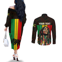 personalised-jamaica-couples-matching-off-the-shoulder-long-sleeve-dress-and-long-sleeve-button-shirts-reggae-festival-bob-marley-abstract-portrait