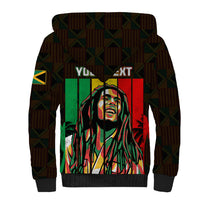 Personalised Jamaica Sherpa Hoodie Reggae Festival Legend Bob Abstract Portrait - Wonder Print Shop