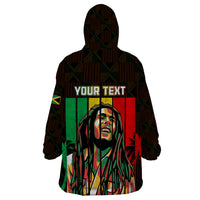 Personalised Jamaica Wearable Blanket Hoodie Reggae Festival Legend Bob Abstract Portrait - Wonder Print Shop