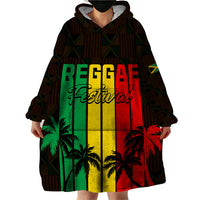 Personalised Jamaica Wearable Blanket Hoodie Reggae Festival Legend Bob Abstract Portrait - Wonder Print Shop