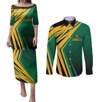 Jamaica Tropical Palm Personalized Couples Matching Puletasi and Long Sleeve Button Shirt - Wonder Print Shop