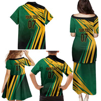 Jamaica Tropical Palm Personalized Family Matching Puletasi and Hawaiian Shirt - Wonder Print Shop