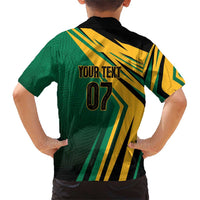 Jamaica Tropical Palm Personalized Family Matching Short Sleeve Bodycon Dress and Hawaiian Shirt - Wonder Print Shop