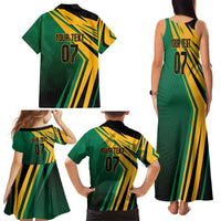 Jamaica Tropical Palm Personalized Family Matching Tank Maxi Dress and Hawaiian Shirt - Wonder Print Shop