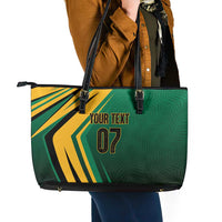 Jamaica Tropical Palm Personalized Leather Tote Bag - Wonder Print Shop