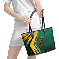 Jamaica Tropical Palm Personalized Leather Tote Bag - Wonder Print Shop