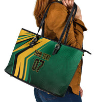 Jamaica Tropical Palm Personalized Leather Tote Bag - Wonder Print Shop