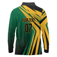 Jamaica Tropical Palm Personalized Long Sleeve Polo Shirt - Wonder Print Shop