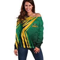 Jamaica Tropical Palm Personalized Off Shoulder Sweater - Wonder Print Shop