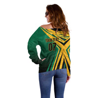 Jamaica Tropical Palm Personalized Off Shoulder Sweater - Wonder Print Shop