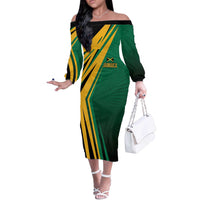 Jamaica Tropical Palm Personalized Off The Shoulder Long Sleeve Dress - Wonder Print Shop
