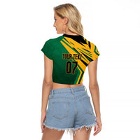 Jamaica Tropical Palm Personalized Raglan Cropped T Shirt - Wonder Print Shop