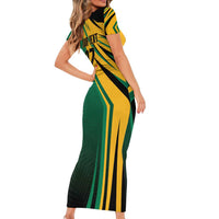 Jamaica Tropical Palm Personalized Short Sleeve Bodycon Dress - Wonder Print Shop