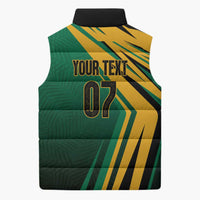 Jamaica Tropical Palm Personalized Sleeveless Puffer Jacket - Wonder Print Shop