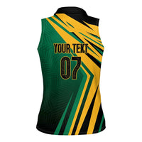 Jamaica Tropical Palm Personalized Women Sleeveless Polo Shirt - Wonder Print Shop