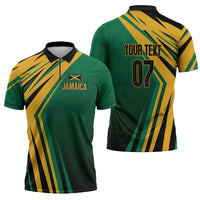 Jamaica Tropical Palm Personalized Zipper Polo Shirt - Wonder Print Shop