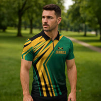 Jamaica Tropical Palm Personalized Zipper Polo Shirt - Wonder Print Shop