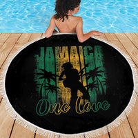 Jamaica One Love Grunge Beach Blanket Jamrock - Wonder Print Shop