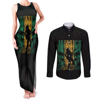 Jamaica One Love Grunge Couples Matching Tank Maxi Dress and Long Sleeve Button Shirt Jamrock - Wonder Print Shop