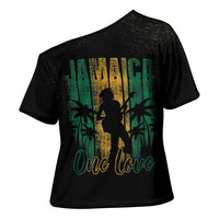 Jamaica One Love Grunge Cross Shoulder Shirt Jamrock - Wonder Print Shop