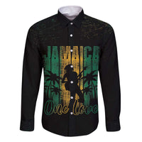 Jamaica One Love Grunge Family Matching Off The Shoulder Long Sleeve Dress and Hawaiian Shirt Jamrock - Wonder Print Shop