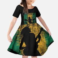 Jamaica One Love Grunge Family Matching Puletasi and Hawaiian Shirt Jamrock - Wonder Print Shop