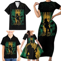 Jamaica One Love Grunge Family Matching Short Sleeve Bodycon Dress and Hawaiian Shirt Jamrock - Wonder Print Shop