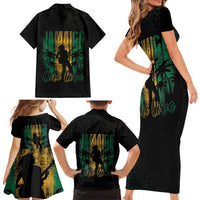 Jamaica One Love Grunge Family Matching Short Sleeve Bodycon Dress and Hawaiian Shirt Jamrock - Wonder Print Shop