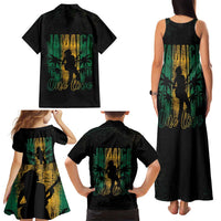 Jamaica One Love Grunge Family Matching Tank Maxi Dress and Hawaiian Shirt Jamrock - Wonder Print Shop