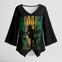 Jamaica One Love Grunge Kimono Sleeve Blouse Jamrock - Wonder Print Shop