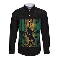 Jamaica One Love Grunge Long Sleeve Button Shirt Jamrock - Wonder Print Shop