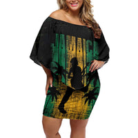 Jamaica One Love Grunge Off Shoulder Short Dress Jamrock - Wonder Print Shop