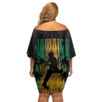 Jamaica One Love Grunge Off Shoulder Short Dress Jamrock - Wonder Print Shop