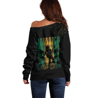 Jamaica One Love Grunge Off Shoulder Sweater Jamrock - Wonder Print Shop