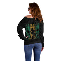 Jamaica One Love Grunge Off Shoulder Sweater Jamrock - Wonder Print Shop
