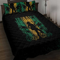 Jamaica One Love Grunge Quilt Bed Set Jamrock - Wonder Print Shop