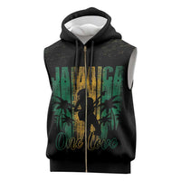 Jamaica One Love Grunge Sleeveless Zip Hoodie Jamrock - Wonder Print Shop