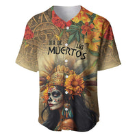 Dia de Los Muertos Mexico Baseball Jersey Aztec Goddess Mictecacihuatl LT7 - Wonder Print Shop