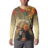 Dia de Los Muertos Mexico Button Sweatshirt Aztec Goddess Mictecacihuatl LT7 - Wonder Print Shop