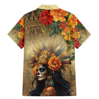 Dia de Los Muertos Mexico Family Matching Mermaid Dress and Hawaiian Shirt Aztec Goddess Mictecacihuatl LT7 - Wonder Print Shop