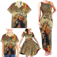 Dia de Los Muertos Mexico Family Matching Tank Maxi Dress and Hawaiian Shirt Aztec Goddess Mictecacihuatl - Wonder Print Shop