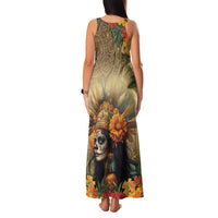 Dia de Los Muertos Mexico Family Matching Tank Maxi Dress and Hawaiian Shirt Aztec Goddess Mictecacihuatl - Wonder Print Shop