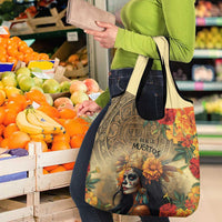 Dia de Los Muertos Mexico Grocery Bag Aztec Goddess Mictecacihuatl