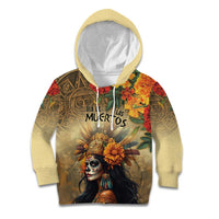 Dia de Los Muertos Mexico Kid Hoodie Aztec Goddess Mictecacihuatl - Wonder Print Shop