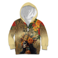 Dia de Los Muertos Mexico Kid Hoodie Aztec Goddess Mictecacihuatl - Wonder Print Shop