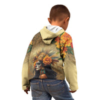 Dia de Los Muertos Mexico Kid Hoodie Aztec Goddess Mictecacihuatl - Wonder Print Shop
