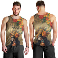 Dia de Los Muertos Mexico Men Tank Top Aztec Goddess Mictecacihuatl - Wonder Print Shop