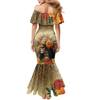 Dia de Los Muertos Mexico Mermaid Dress Aztec Goddess Mictecacihuatl - Wonder Print Shop